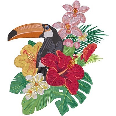 Matriz de matriz Matriz De Bordado Tucano Com Flores 6