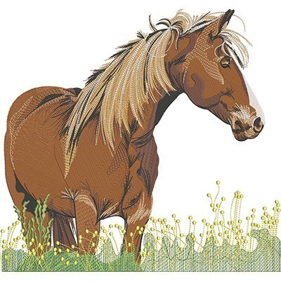 Matriz de matriz Matriz De Bordado Cavalo Mustang Com Paisagem 2