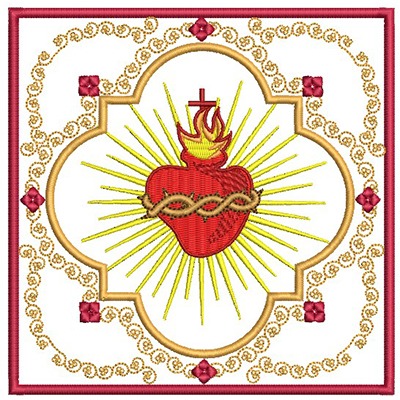 Matriz de matriz Matriz De Bordado Conjunto De Alfaias Sagrado Coração 196