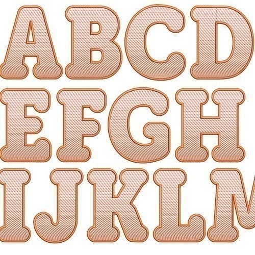 Matriz de matriz Matriz De Bordado 26 Iniciais Em Rippled Com 7 Cm De Altura