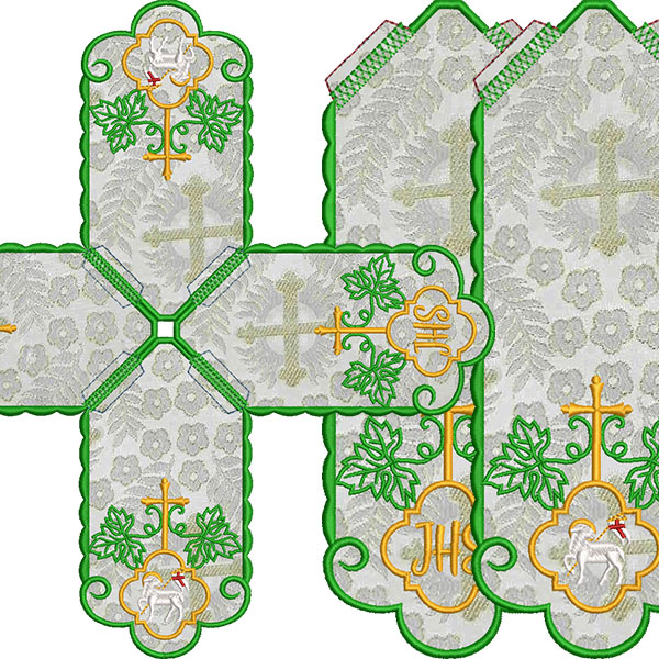Matriz de matriz Matriz De Bordado Conjunto Véu De Cibório Jhs E Cordeiro