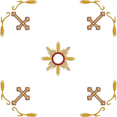 Matriz de matriz Matriz De Bordado Conjunto Para Véu De Âmbula Cruz E Trigos