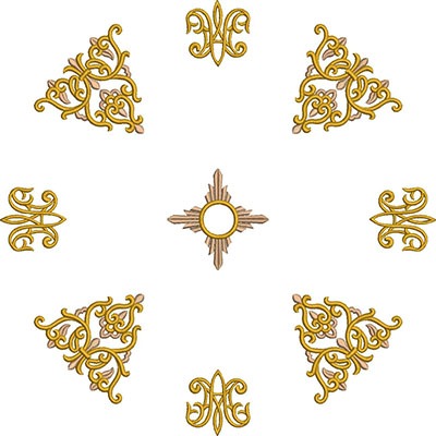 Matriz de matriz Matriz De Bordado Conjunto Para Véu De Âmbula Mariano