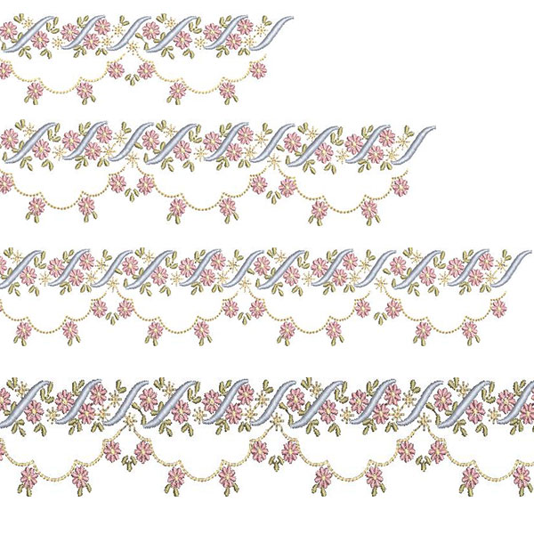 Matriz de matriz Matriz De Bordado Conjunto Barrado Cordão Floral