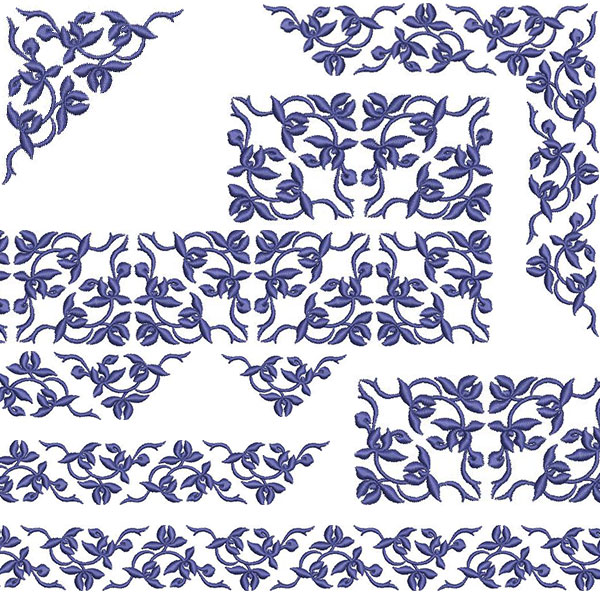 Matriz de matriz Matriz De Bordado Kit Para Criação De Barrado E Cantos Floral