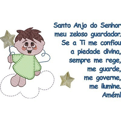 Matriz de matriz Matriz De Bordado Oração Do Santo Anjo Aplique 2