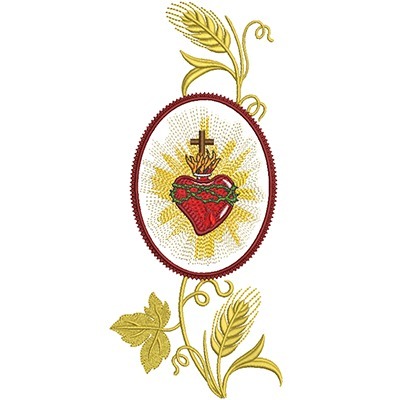 Matriz de matriz Matriz De Bordado Trigos E Uvas Sagrado Coração