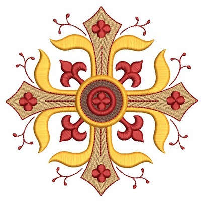 Matriz de matriz Matriz De Bordado Cruz Adornada