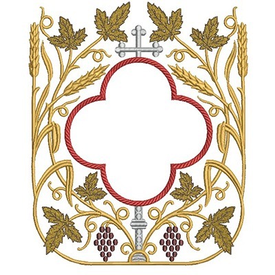 Matriz de matriz Matriz De Bordado Moldura Grande Trigos E Uvas 2