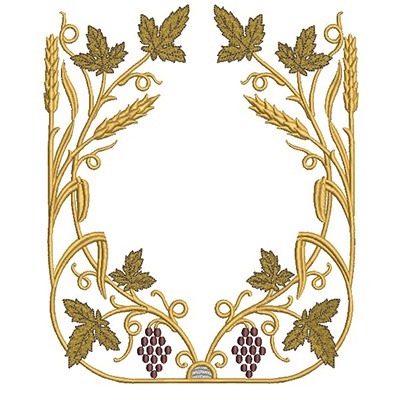 Matriz de matriz Matriz De Bordado Moldura Grande Trigos E Uvas