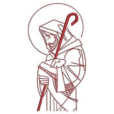Matriz de matriz Matriz De Bordado Jesus Bom Pastor Contornado 13 Cm