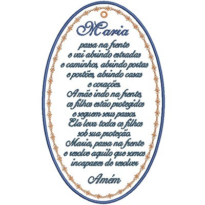 Matriz de matriz Matriz De Bordado Oração Maria Passa Na Frente