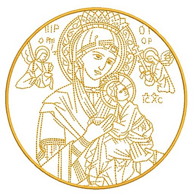 Matriz de matriz Matriz De Bordado Medalha Nossa Senhora Do Perpétuo Socorro 2