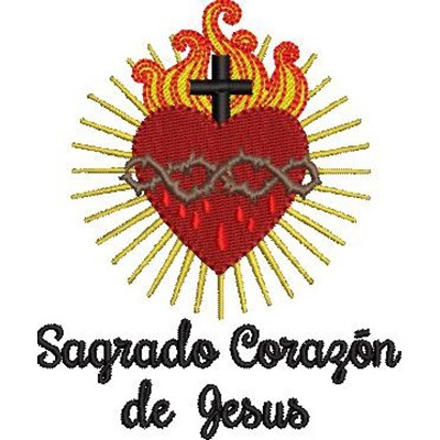 Matriz de matriz Matriz De Bordado Sagrado Coração De Jesus Espanhol