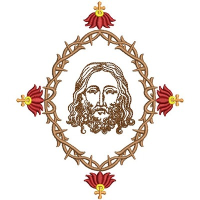 Matriz de matriz Matriz De Bordado Moldura Coroa De Espinhos Com Jesus