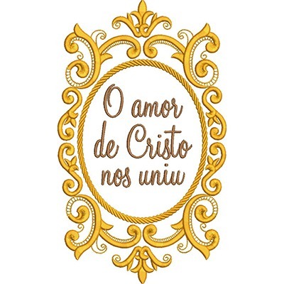 Matriz de matriz Matriz De Bordado Moldura O Amor De Cristo Nos Uniu