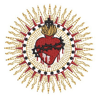 Matriz de matriz Matriz De Bordado Moldura Sagrado Coração De Jesus 8 Cm