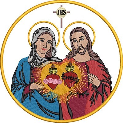 Matriz de matriz Matriz De Bordado Jesus E Maria Sagrado E Imaculado Coração