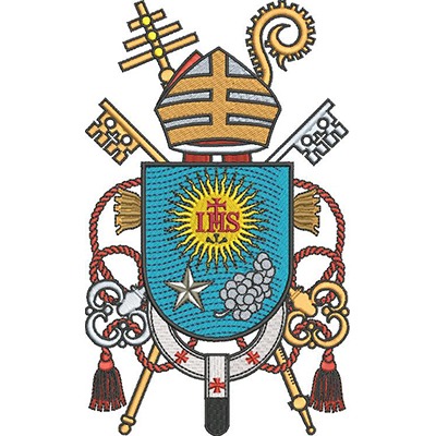 Matriz de matriz Matriz De Bordado Escudo Do Papa Francisco 20 Cm