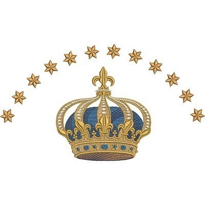 Matriz de matriz Matriz De Bordado Coroa Com 12 Estrelas 26 Cm