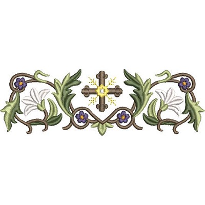 Matriz de matriz Matriz De Bordado Arabesco De Lírios E Cruz