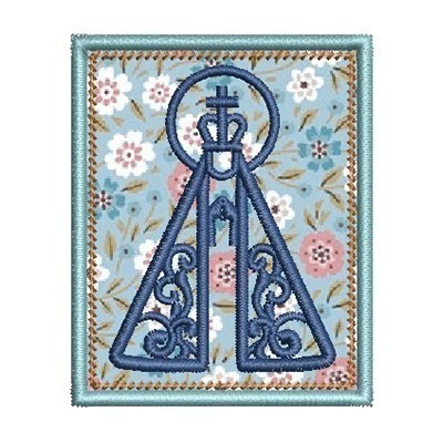 Matriz de matriz Matriz De Bordado Aparecida Com Fundo Aplicado 3