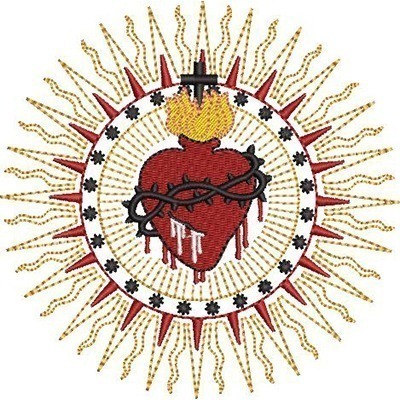 Matriz de matriz Matriz De Bordado Sagrado Coração De Jesus 12 Cm