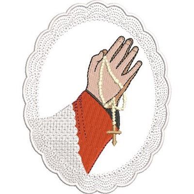 Matriz de matriz Matriz De Bordado Medalha Mãos De Coroinha