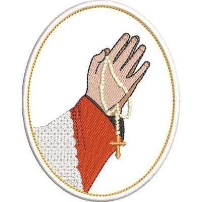Matriz De Bordado Simples Medalha Mãos De Coroinha