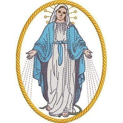 Matriz de matriz Matriz De Bordado Medalha Nossa Senhora Das Graças 14 Cm