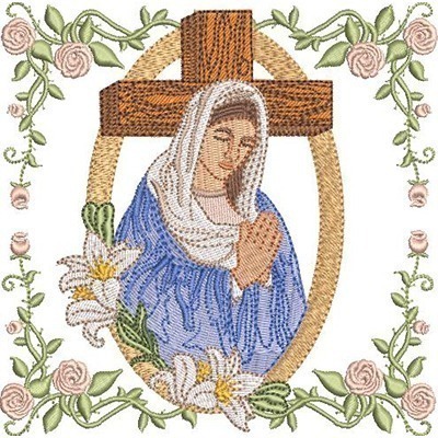 Matriz de matriz Matriz De Bordado Moldura De Rosas Com Ns Das Dores