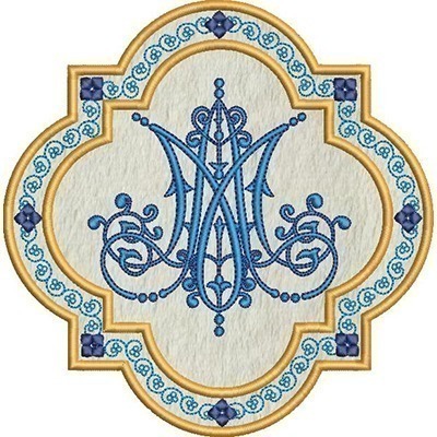 Matriz de matriz Matriz De Bordado Símbolo Mariano Na Moldura Aplicada 2