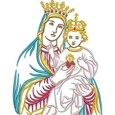Matriz de matriz Matriz De Bordado Nsra Do Sagrado Coração Contornada