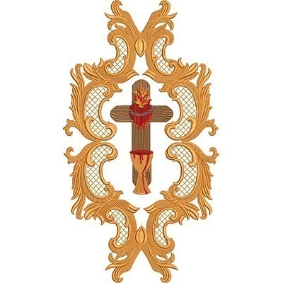 Matriz de matriz Matriz De Bordado Barroco Com Sagrado Coração De Jesus