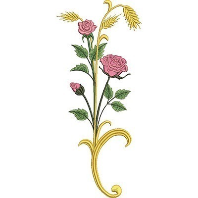 Matriz de matriz Matriz De Bordado Ramo De Rosas E Trigos 25 Cm