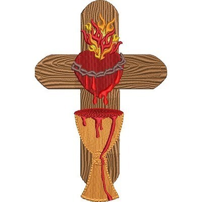 Matriz de matriz Matriz De Bordado Cruz Sagrado Coração De Jesus 3