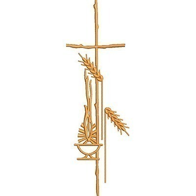Matriz De Bordado Cruz Com Trigo E Lamparina