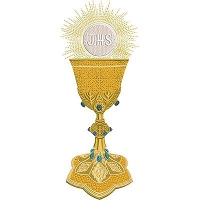 Matriz de matriz Matriz De Bordado Cálice Com Hóstia Consagrada 12