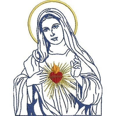 Matriz de matriz Matriz De Bordado Imaculado Coração De Maria Contornado 1