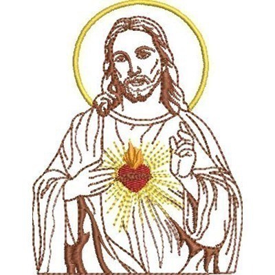 Matriz de matriz Matriz De Bordado Sagrado Coração De Jesus Contornado 2