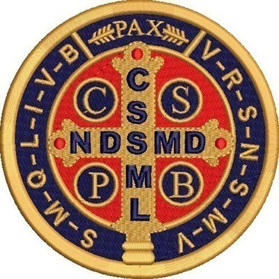 Matriz de matriz Matriz De Bordado Medalha De São Bento Frente 12 Cm