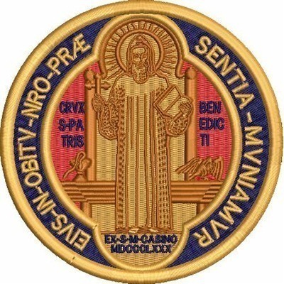 Matriz de matriz Matriz De Bordado Medalha De São Bento Verso 12 Cm