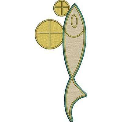 Matriz de matriz Matriz De Bordado Peixe E Pães Litúrgico 2