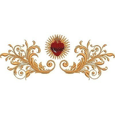 Matriz de matriz Matriz De Bordado Volutas Para Repetição Sagrado Coração 3