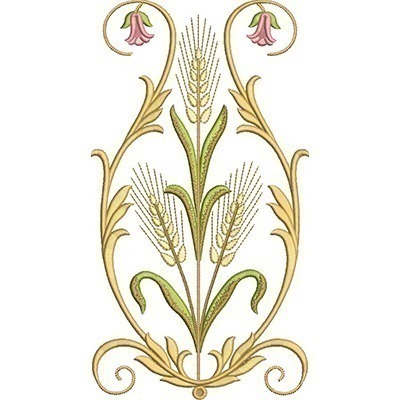 Matriz de matriz Matriz De Bordado Arabesco Floral Trigo E Uvas 3