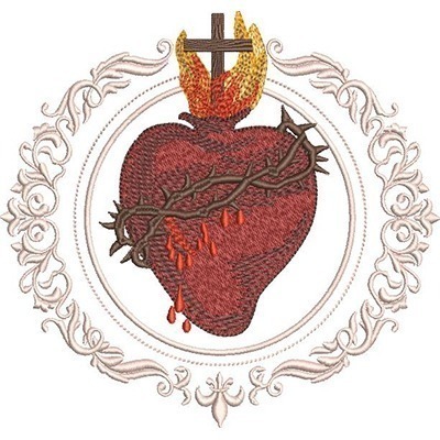 Matriz de matriz Matriz De Bordado Sagrado Coração De Jesus Na Moldura 3