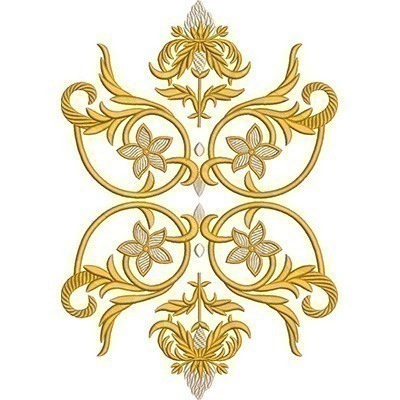 Matriz de matriz Matriz De Bordado Arabescos Dourados Com Pinha