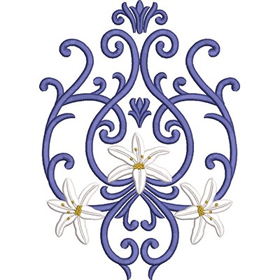 Matriz de matriz Matriz De Bordado Arabescos Com Lírios 4