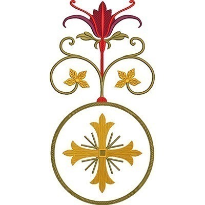 Matriz de matriz Matriz De Bordado Arabesco Com Flores E Cruz