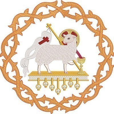 Matriz de matriz Matriz De Bordado Cordeiro Com Coroa De Espinhos 1
